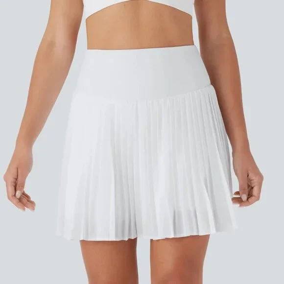 OQQ WHITE Pleated Skirt NEW XL Tummy Control Butt Lifting Tennis Shorts Skort - Picture 5 of 10